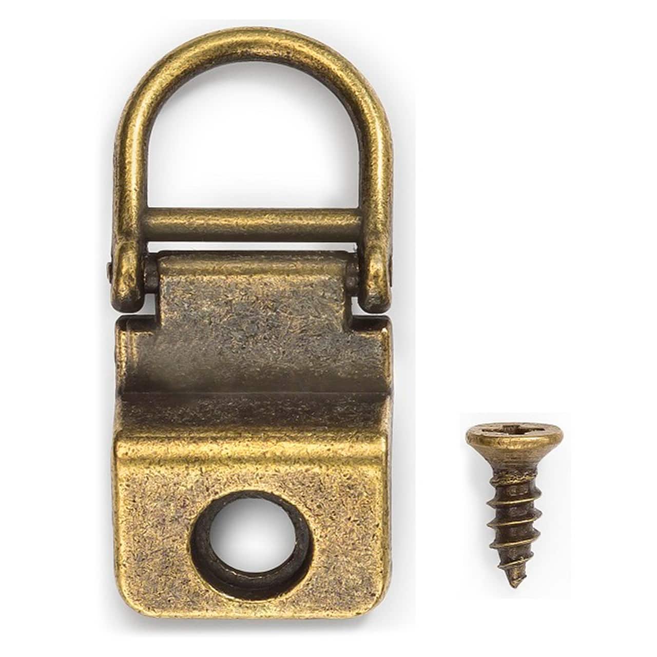 24 Pack: 4 ct. (96 total) 1-Hole Canvas Flat Mount D-Ring Hangers